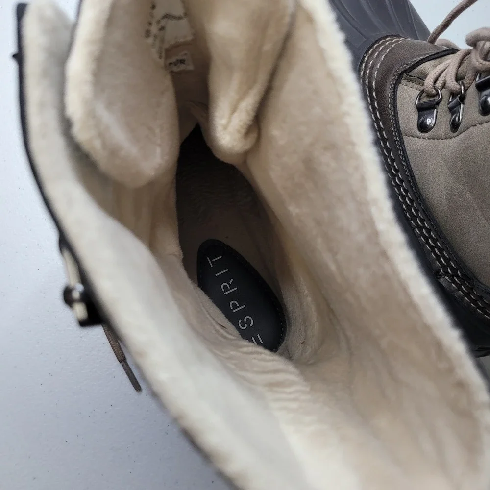 Esprit Cove Womens Duck Boots Brown Tan Faux Fur Lined Winter NETAUG16 Size‎ 8.5